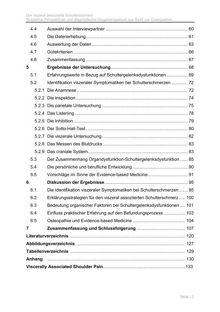 2 Der viszeral assoziierte Schulterschmerz - Osteopathic Research