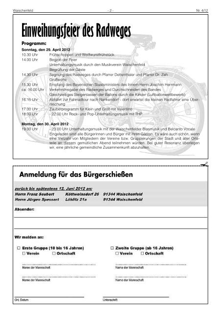 EinweihungsfeierdesRadweges - Waischenfeld