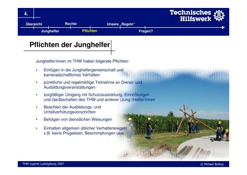 Junghelfer/in im THW Rechte & Pflichten - THW-Jugend Ludwigsburg