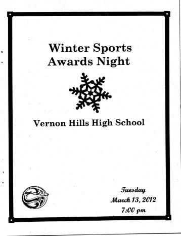 Winter Sports Awards Night Program_2012 - Vernon Hills High School