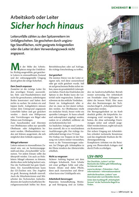 LSV kompakt Februar 2011 - Die Landwirtschaftliche ...