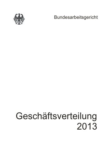 Geschäftsverteilungsplan 2013.pdf - Bundesarbeitsgericht