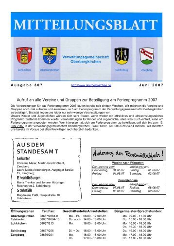 Zangberg - Verwaltungsgemeinschaft Oberbergkirchen