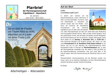 Pfarrbrief - Pfarreiengemeinschaft Ergoldsbach