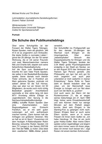 Die Schuhe des Publikumslieblings - Universität Tübingen