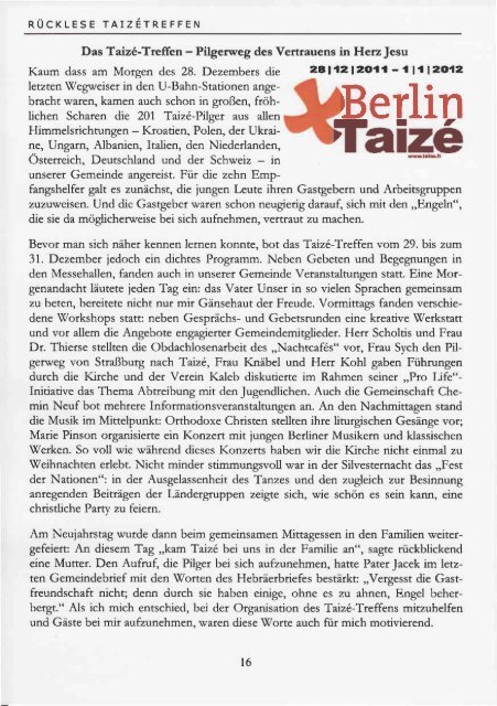 Gemeindebrief Februar/März 2012 - Herz-Jesu-Kirche