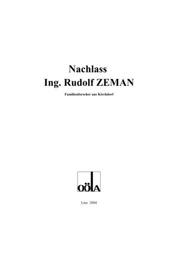 Nachlass Ing. Rudolf ZEMAN - Oberösterreichisches Landesarchiv