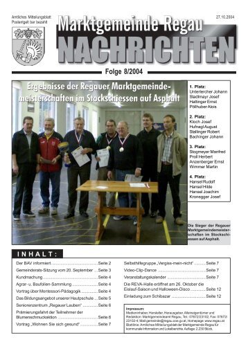 Gemeinde - Nachrichten Nr. 8/2004 - Regau