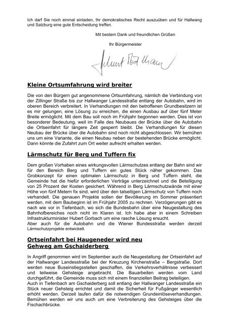 Gemeindebrief Februar 2004 - Hallwang