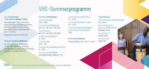 ahlener sommer programm sommer omme ... - der Stadt Ahlen