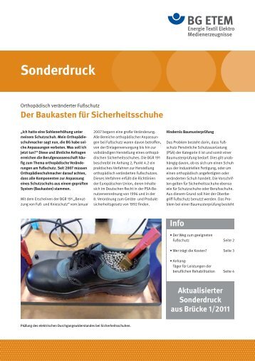 Sonderdruck Orthopädie - Die BG ETEM