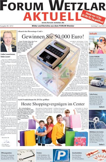 Gewinnen Sie 50.000 Euro! - Forum, Wetzlar