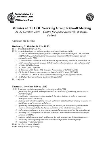 Minutes of the COL Working Group Kick-off Meeting 21-22 ... - IERS