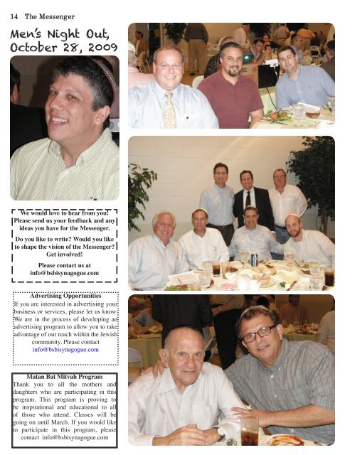 December 2009 Messenger - Brith Sholom Beth Israel Synagogue