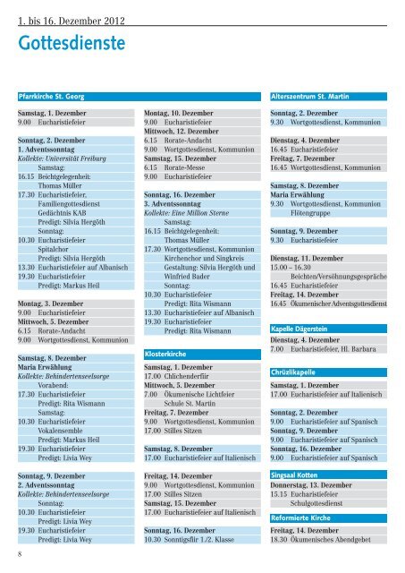 PFARREIBLATT SURSEE - Katholische Kirchgemeinde und Pfarrei ...