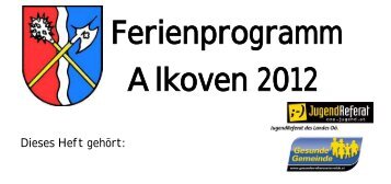 Ferienprogramm Alkoven 2012 - Gemeinde Alkoven