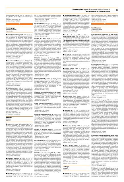 Schweizerisches Handelsamtsblatt Feuille officielle suisse du - zefix