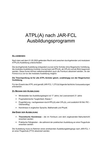 ATPL(A) - Ernst Gröger Fernschule für Aeronautik