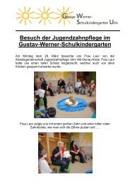 Besuch der Jugendzahnpflege im Gustav-Werner-Schulkindergarten