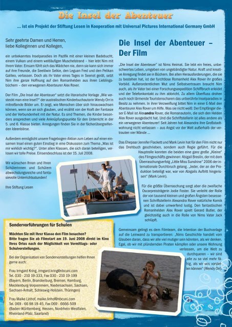 U-Material Die Insel der Abenteuer.pdf - SCHULKINO.at