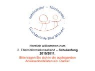 Schulanfang 2010/2011 - Grundschule Bad Münder