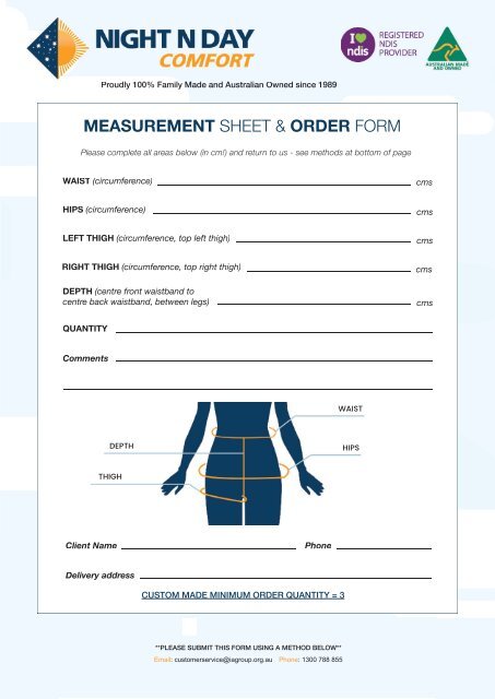 Custom Made Sheet - Order Form 