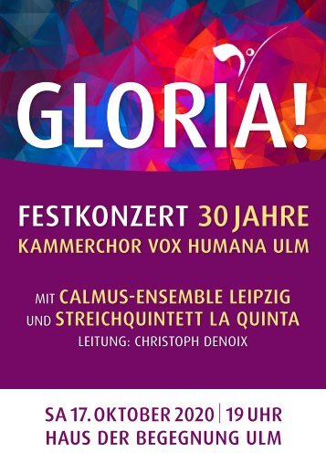 Programmheft 30 Jahre Vox Humana Kammerchor Ulm