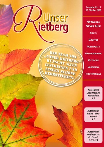 Unser Rietberg Ausgabe 14 vom 7. Oktober 2020