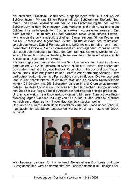 Ausgabe 1/2006 (März) - Gymnasium Weingarten