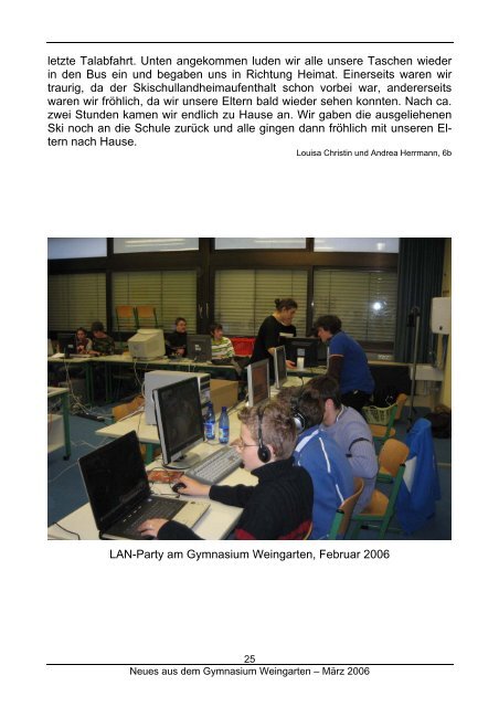 Ausgabe 1/2006 (März) - Gymnasium Weingarten