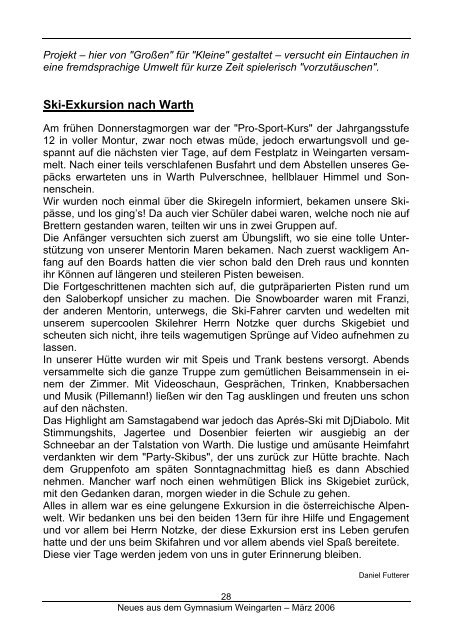 Ausgabe 1/2006 (März) - Gymnasium Weingarten