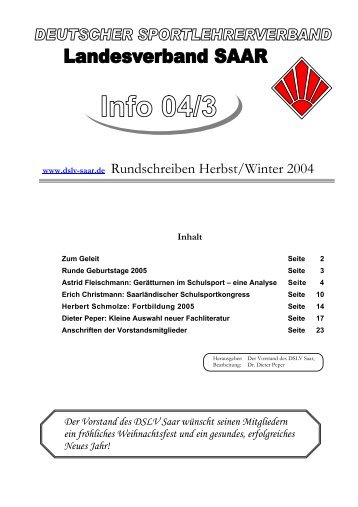 Rundschreiben Herbst 2004 - DSLV Deutscher Sportlehrerverband ...