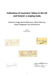 Collections of musicians' letters in the UK and Ireland: a ... - IAML
