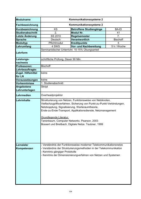 Informatik 2 - Hochschule Regensburg