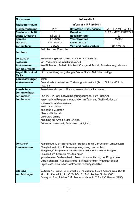 Informatik 2 - Hochschule Regensburg