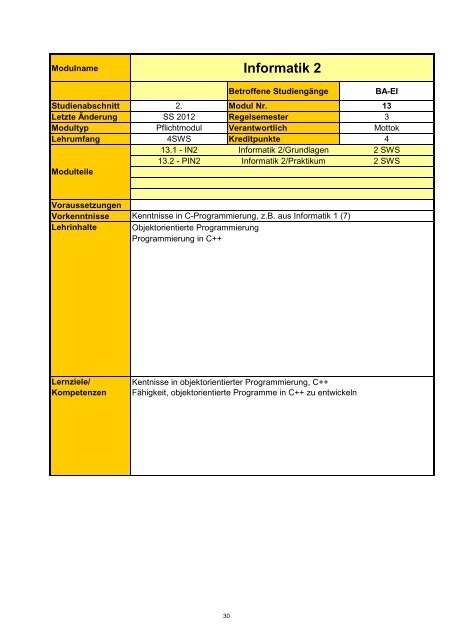 Informatik 2 - Hochschule Regensburg