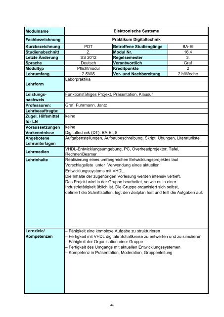 Informatik 2 - Hochschule Regensburg