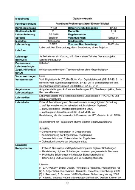 Informatik 2 - Hochschule Regensburg