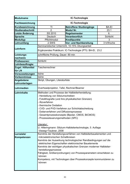 Informatik 2 - Hochschule Regensburg