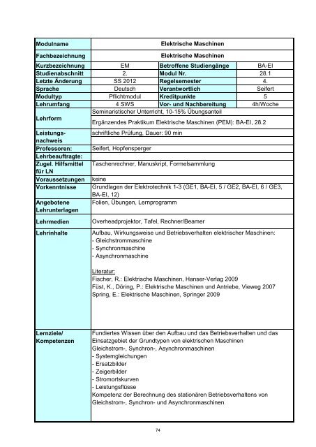 Informatik 2 - Hochschule Regensburg