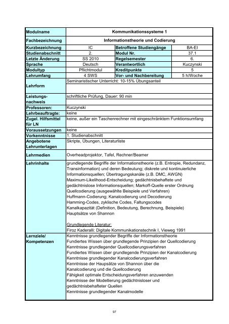 Informatik 2 - Hochschule Regensburg