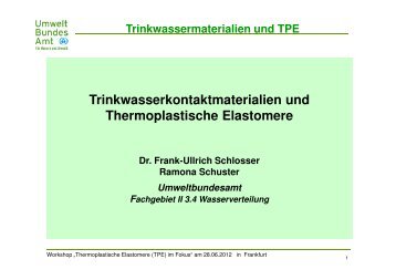 Trinkwassermaterialien und TPE - PlasticsEurope