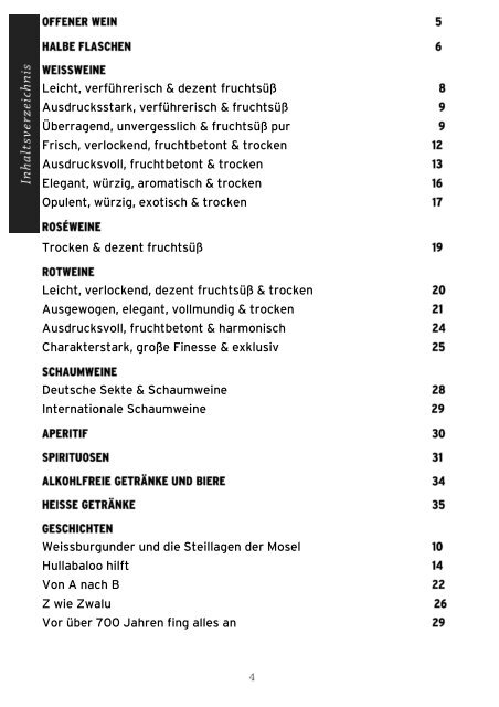 Getränkekarte-Restaurant 