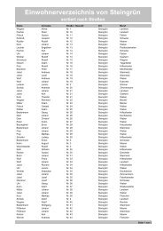 Einwohnerverzeichnis von Steingrün sortiert nach Straßen