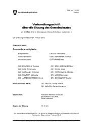 Verhandlungsschrift über die Sitzung des Gemeinderates