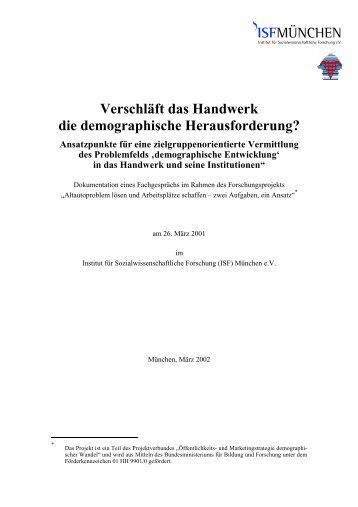 Verschläft das Handwerk die demographische ... - Demotrans