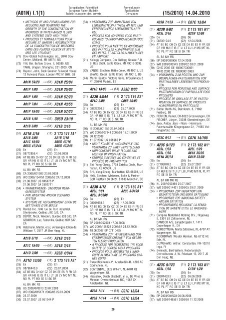 Bulletin 2010/15 - European Patent Office