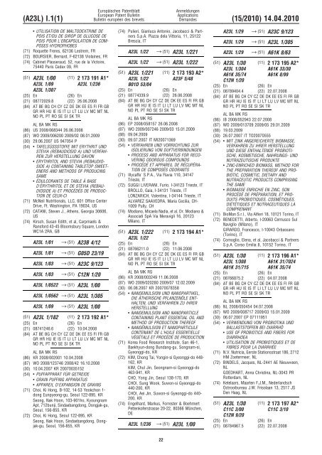 Bulletin 2010/15 - European Patent Office