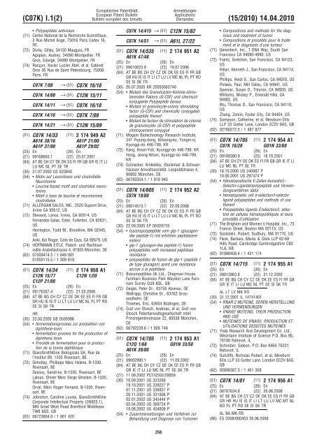 Bulletin 2010/15 - European Patent Office