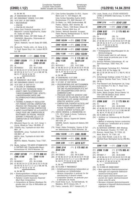 Bulletin 2010/15 - European Patent Office